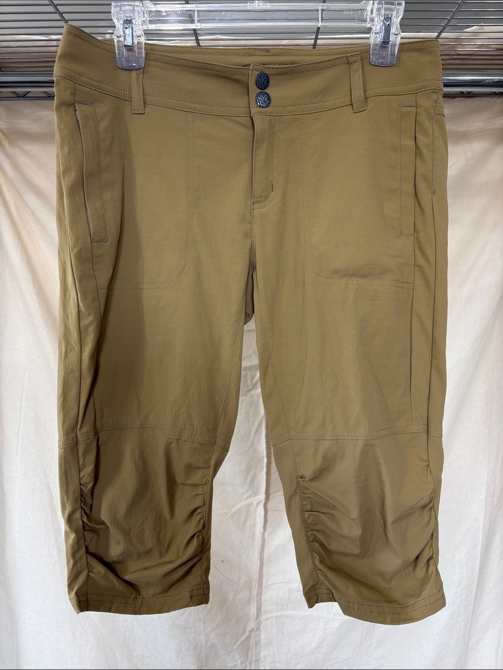 Prana Women's Khaki Capris Stretch Crop Pants
